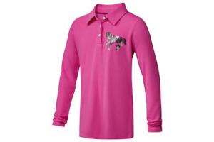 Ariat Girl's Pony Long Sleeve Polo in Pale Magenta