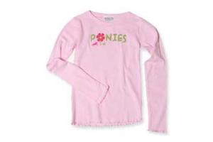 Stirrups Ponies Long Sleeve Tee Shirt in Pink