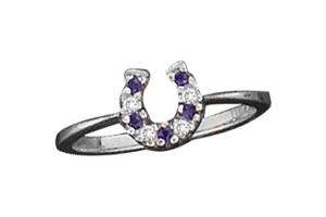 Kelly Herd Sterling Silver Baby Horseshoe Ring - Sapphire Blue