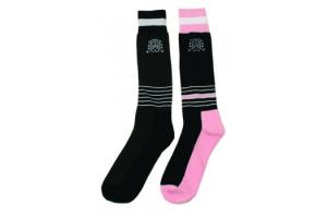 Newmarket Knee Socks in Navy/Pink