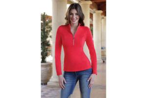 Goode Rider Long Sleeve Ideal Show Shirt in Tomato