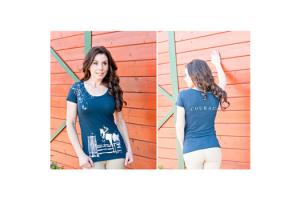 Cowgirls for a Cause Courage Jumper Tee Shirt in Midnight Navy